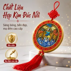 Tượng đồng tròn chạm nổi Trấn Sơn Hải Tứ Thần Thái Cự Bát Quái Treo Tường Phong Thủy Đúc Đặc Biệt Cho Nhà Mới Khai