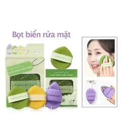 Sét 3  Bông mút rửa mặt bọt biển hình giọt nước làm sạch da mặt và rửa mặt chuyên sâu