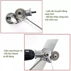 Bộ Chuyển Đổi Máy Khoan Thành Máy Cắt Tôn Đa Năng, Đầu Cắt Tôn Gắn Khoan - Cắt Kim Loại Tiện Lợi