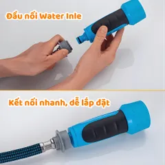 Bộ Vòi Xịt Tưới Cây Rửa Xe Đầu Phun Tăng Áp 6 Chế Độ Dây Dày 2 Lớp Chống Mài Mòn SUNBEAM Dài 5-10-15-20 Mét
