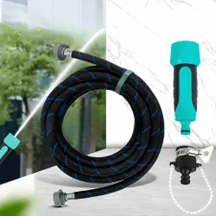 Bộ Vòi Xịt Tưới Cây Rửa Xe Đầu Phun Tăng Áp 6 Chế Độ Dây Dày 2 Lớp Chống Mài Mòn SUNBEAM Dài 5-10-15-20 Mét
