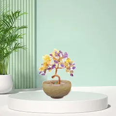 Cây Tự Nhiên, Đế Gốm Sứ Dây Đồng Đá Quý Cây, Sức Khỏe Tinh Thần Handmade Năng Lượng Tích Cực May Mắn Tượng Văn Phòng