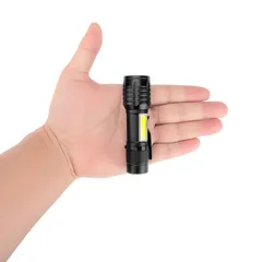 Đèn pin siêu sáng mini có Zoom xa gần, 3 chế độ sáng có móc treo tiện dụng tặng kèm hộp đựng, đèn pin mini cầm tay