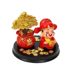 Thần Tài Kết Hợp Cây Tài Lộc Thu hút Tài Lộc Để Ô Tô Bàn Làm Việc Cửa Hàng Phòng hách