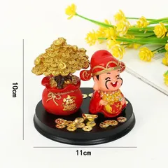 Thần Tài Kết Hợp Cây Tài Lộc Thu hút Tài Lộc Để Ô Tô Bàn Làm Việc Cửa Hàng Phòng hách