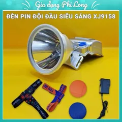 Đèn Pin Đội Đầu Siêu Sáng XJ-9158 Chiếu Xa 1000m Tích Điện 12 Giờ Đổi 3 Màu Tặng Kèm Dây Đeo Đầu