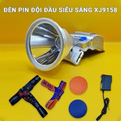 Đèn Pin Đội Đầu Siêu Sáng XJ-9158 Chiếu Xa 1000m Tích Điện 12 Giờ Đổi 3 Màu Tặng Kèm Dây Đeo Đầu