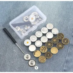 Bộ vít Cúc Quần, Nút Gài Quần Jean Hộp 42 Cúc Nhiều Kiểu Dáng Và Màu Sắc, Khuy Cài Bằng Kim Loại