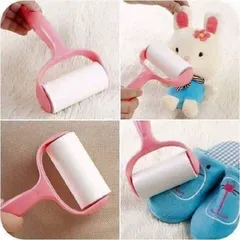 Cây Lăn Bụi Quần Áo Hồng Kèm 2 Lõi Giấy Thay Thế