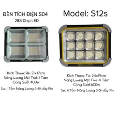 Đèn tích điện năng lượng mặt trời S12s 6 quả pin thay thế sạc dự phòng.
