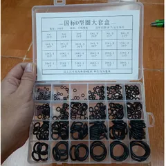 .Hộp 400 gioăng cao su và 200 ron cao su chất lượng thay thế băng tan, ron chỉ cao su 24 size chịu dầu, nhiệt độ cao 033