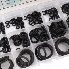 .Hộp 400 gioăng cao su và 200 ron cao su chất lượng thay thế băng tan, ron chỉ cao su 24 size chịu dầu, nhiệt độ cao 033