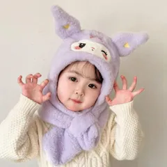 Mũ thu đông 2trong1 họa tiết kuromi🍀FREESHIP🍀Mũ kèm khăn quàng cổ 2in1 cho bé 3-12 tuổi mẫu mớii 2025.