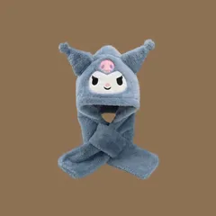 Mũ thu đông 2trong1 họa tiết kuromi🍀FREESHIP🍀Mũ kèm khăn quàng cổ 2in1 cho bé 3-12 tuổi mẫu mớii 2025.