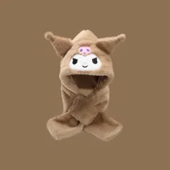 Mũ thu đông 2trong1 họa tiết kuromi🍀FREESHIP🍀Mũ kèm khăn quàng cổ 2in1 cho bé 3-12 tuổi mẫu mớii 2025.
