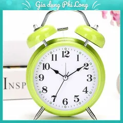 Đồng Hồ Báo Thức Để Bàn Hai Chuông Gõ Cổ Điển | Kim Trôi Êm, Báo Thức To, Có LED