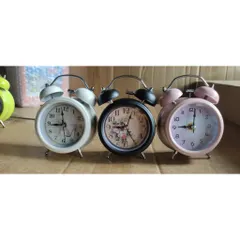 Đồng Hồ Báo Thức Để Bàn Hai Chuông Gõ Cổ Điển | Kim Trôi Êm, Báo Thức To, Có LED