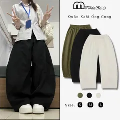 [DEAL MỞ BÁN] Quần Kaki Ống Cong Nam Nữ 3 Màu, Cạp Chun Co Giãn Đứng Form, Quần Dáng Basic