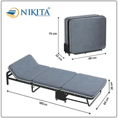 Giường Gấp Ba Khúc Vải Nhung Nikita NKT – N635