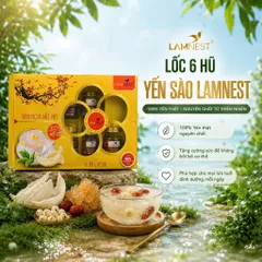 Lốc 6 hũ yến sào Lamnest 100% yến tươi nguyên chất (kết hợp tùy ý từ 10 vị yến hũ chưng sẵn)