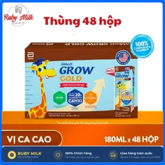 Thùng 48 Hộp Sữa Pha Sẵn Abbott Grow Cacao 180ml
