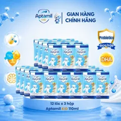 Thùng Sữa dinh dưỡng pha sẵn Aptamil KID 110ml, 180ml tiện lợi, dinh dưỡng cho bé