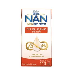 Lốc 4 Hộp Sữa nước Nan Infinipro Grow 110ml/180ml, bổ sung HMO, tăng đề kháng cho bé