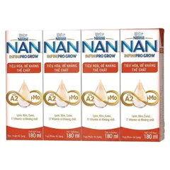 Lốc 4 Hộp Sữa nước Nan Infinipro Grow 110ml/180ml, bổ sung HMO, tăng đề kháng cho bé