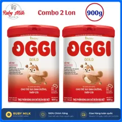 [Combo 2 Lon] Sữa Oggi Đỏ 900g VitaDairy cho trẻ suy dinh dưỡng, Thấp còi 1-10 Tuổi