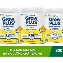 [Chính Hãng] Sữa Bột Nutifood GrowPLUS+ Vàng Immunel 0+,1+,2+ Lon 800g - Sữa Non. Tăng đề kháng