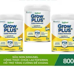 [Chính Hãng] Sữa Bột Nutifood GrowPLUS+ Vàng Immunel 0+,1+,2+ Lon 800g - Sữa Non. Tăng đề kháng