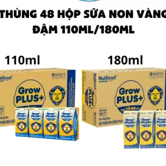 Thùng 48 hộp sữa pha sẵn Nutifood GrowPLUS+ Sữa Non Vàng Đậm Hộp 110ml/180ml