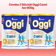 [COMBO 2 LON] Sữa bột Oggi Canxi - Giúp tăng cường mật độ xương, giúp hệ cơ xương chắc khoẻ, chống loãng xương Lon 900g