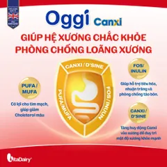 [COMBO 2 LON] Sữa bột Oggi Canxi - Giúp tăng cường mật độ xương, giúp hệ cơ xương chắc khoẻ, chống loãng xương Lon 900g