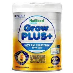 Sữa Bột Nutifood GrowPLUS+ Vàng Sữa Non Tăng Đề Kháng 0+,1+, 2+ Lon 800g