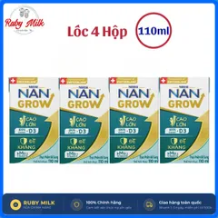 Lốc 4 Hộp Sữa nước Nestlé NANGROW 110ml, Sữa Pha sẵn cho bé từ 1 tuổi