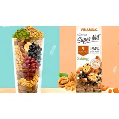 Thùng 24 Hộp Sữa 9 loại hạt Vinamilk Super Nut 180ml ít đường