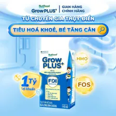 Thùng 48 hộp Sữa bột pha sẵn Nutifood Sweden GrowPLUS+ Tiêu Hóa (Xanh Nhạt) 1+ - Tiêu hóa khỏe, tăng cân 110ml
