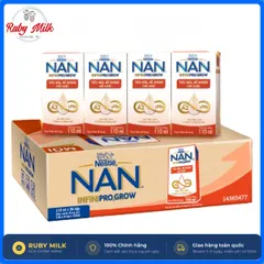 Thùng sữa pha sẵn Nestle NAN INFINIPRO GROW với A2 & HMO hỗ trợ tiêu hóa, đề kháng & phát triển thể chất 110ml/180ml