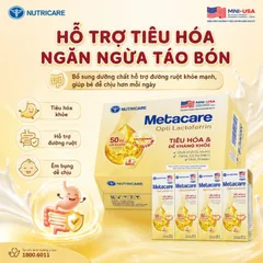 Sữa bột pha sẵn Metacare Opti Lactoferrin bổ sung sữa non tăng đề kháng và tiêu hóa hộp 110ml 180ml