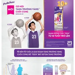 Thùng 48 hộp Sữa Pha Sẵn Pediasure 10+ cho trẻ từ 10 tuổi (180ml)