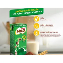 Lốc 4 hộp sữa Milo lúa mạch 180ml