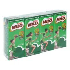 Lốc 4 hộp sữa Milo lúa mạch 180ml
