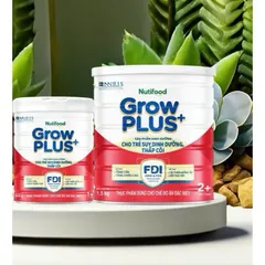 Sữa Nutifood GrowPLUS+ Đỏ Lon 1,5kg Hỗ Trợ Tăng Cân Phát Triển Não Bộ Chiều Cao Dành Cho Bé