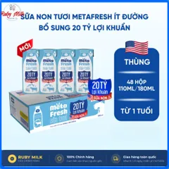 Thùng 48 Hộp Sữa Tươi Chứa Sữa Non Nutricare Meta FRESH Lợi Khuẩn 110ml/180ml
