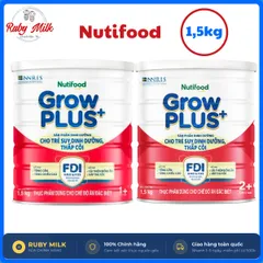 [Lon Lớn 1,5Kg] Sữa Nutifood GrowPLUS+ Đỏ Lon 1+,2+ Hỗ Trợ Tiêu Hóa Tốt, Cho bé thấp còi