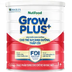 [Lon Lớn 1,5Kg] Sữa Nutifood GrowPLUS+ Đỏ Lon 1+,2+ Hỗ Trợ Tiêu Hóa Tốt, Cho bé thấp còi