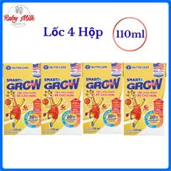 Lốc 4 Hộp Sữa bột pha săn Nutricare Smarta Grow 110ml Cho bé cao lớn (MẪU NGẨU NHIÊN)