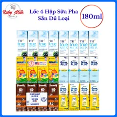Lốc 4 Hộp Sữa Pha Sẵn Đủ Loại, Cho Bé từ 1 Tuổi