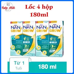 Lốc 4 hộp sữa pha sẵn Nestlé Nan Grow 180ml (từ 1 tuổi)